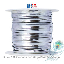 Load image into Gallery viewer, Kangaroo Leather Lace-PACKER SILVER METALLIC FOIL (Discontinued limited supply)