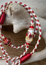 Load image into Gallery viewer, Kangaroo Leather Lace-PACKER FIRE RED METALLIC FOIL (Discontinued limited supply)