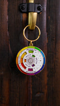 Load image into Gallery viewer, Color Wheel© Enamel Keychain WHITE/GOLD