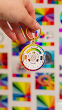 Load image into Gallery viewer, Color Wheel© Enamel Keychain WHITE/GOLD