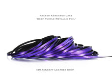 Load image into Gallery viewer, Kangaroo Leather Lace-PACKER DEEP PURPLE METALLIC FOIL (Discontinued limited supply)
