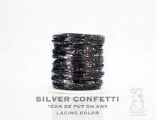 Load image into Gallery viewer, Kangaroo Leather Lace-DANECRAFT Custom Color-SILVER CONFETTI