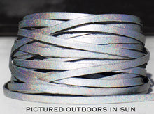 Load image into Gallery viewer, Kangaroo Leather Lace-DANECRAFT Custom Color-SILVER HOLOGRAPHIC fine microglitter