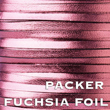 Load image into Gallery viewer, Kangaroo Leather Lace-PACKER FUCHSIA METALLIC FOIL (Discontinued Limited Supply)