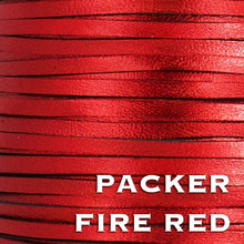 Load image into Gallery viewer, Kangaroo Leather Lace-PACKER FIRE RED METALLIC FOIL (Discontinued limited supply)