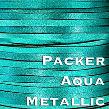 Load image into Gallery viewer, Kangaroo Leather Lace-PACKER AQUA METALLIC