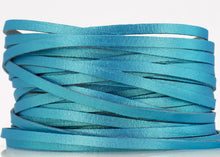 Load image into Gallery viewer, Kangaroo Leather Lace-DANECRAFT Custom Color-BAHAMA BLUE METALLIC