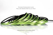 Load image into Gallery viewer, Kangaroo Leather Lace-PACKER YELLOW GREEN METALLIC (Discontinued limited supply)