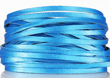 Load image into Gallery viewer, Kangaroo Leather Lace-DANECRAFT Custom Color-LIGHTNING BLUE METALLIC