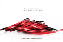 Load image into Gallery viewer, Kangaroo Leather Lace-PACKER FIRE RED METALLIC FOIL (Discontinued limited supply)