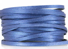 Load image into Gallery viewer, Kangaroo Leather Lace-DANECRAFT Custom Color-BLUE DENIM METALLIC