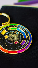 Load image into Gallery viewer, Color Wheel© Enamel Keychain BLACK/GOLD