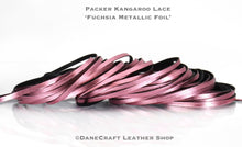 Load image into Gallery viewer, Kangaroo Leather Lace-PACKER FUCHSIA METALLIC FOIL (Discontinued Limited Supply)