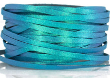 Load image into Gallery viewer, Kangaroo Leather Lace-DANECRAFT Custom Color-CARIBBEAN TEAL TWO-TONED