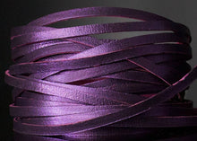 Load image into Gallery viewer, Kangaroo Leather Lace-DANECRAFT Custom Color-DARK PLUM METALLIC
