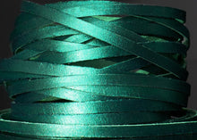 Load image into Gallery viewer, Kangaroo Leather Lace-DANECRAFT Custom Color-HUNTER GREEN METALLIC