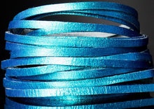 Load image into Gallery viewer, Kangaroo Leather Lace-DANECRAFT Custom Color-TURQUOISE TWO-TONED