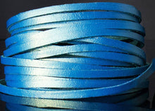 Load image into Gallery viewer, Kangaroo Leather Lace-DANECRAFT Custom Color-CERULEAN BLUE METALLIC