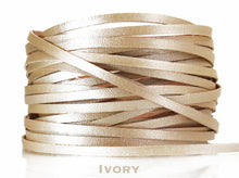 Load image into Gallery viewer, Kangaroo Leather Lace-DANECRAFT Custom Color-IVORY METALLIC