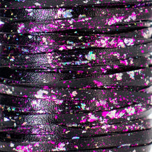 Load image into Gallery viewer, Kangaroo Leather Lace-DANECRAFT Custom Color-MAGENTA & SILVER HOLOGRAPHIC FLAKE