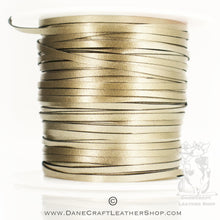 Load image into Gallery viewer, Kangaroo Leather Lace-PACKER GOLD METALLIC