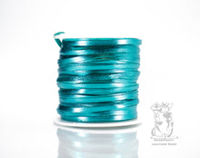 Load image into Gallery viewer, Kangaroo Leather Lace-BIRDSALL TURQUOISE METALLIC FOIL