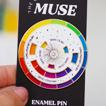 Load image into Gallery viewer, Color Wheel© Enamel Pin WHITE/GOLD