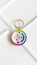 Load image into Gallery viewer, Color Wheel© Enamel Keychain WHITE/GOLD