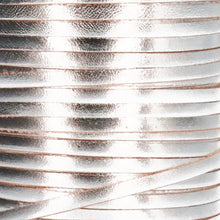 Load image into Gallery viewer, Kangaroo Leather Lace-BIRDSALL SILVER METALLIC FOIL