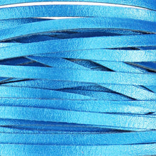 Load image into Gallery viewer, Kangaroo Leather Lace-DANECRAFT Custom Color-LIGHTNING BLUE METALLIC