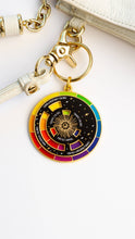 Load image into Gallery viewer, Color Wheel© Enamel Keychain BLACK/GOLD