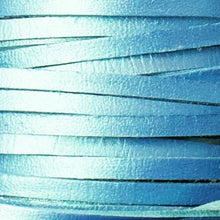 Load image into Gallery viewer, Kangaroo Leather Lace-DANECRAFT Custom Color-TEAL METALLIC