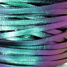 Load image into Gallery viewer, Kangaroo Leather Lace-DANECRAFT Custom Color-TEAL/PURPLE COLOR-SHIFTING