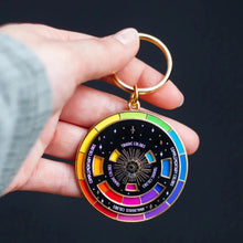 Load image into Gallery viewer, Color Wheel© Enamel Keychain BLACK/GOLD
