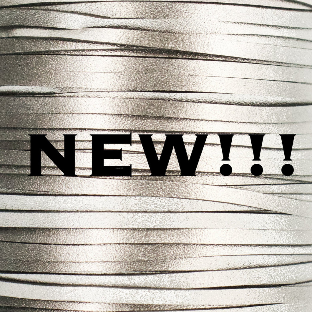 NEW Kangaroo Leather Lace-PACKER SILVER METALLIC (NEW)