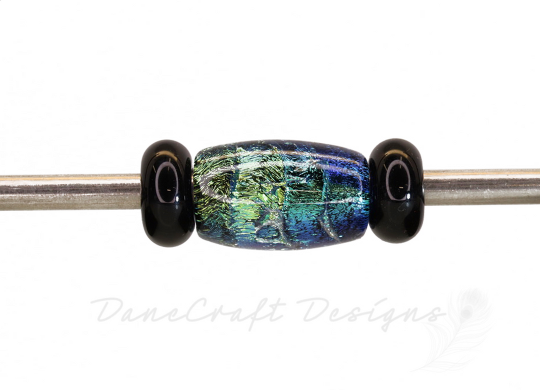 MADE TO ORDER BEAD SET:Dichroic Ombre-Blues, greens, yellow
