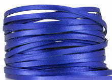 Load image into Gallery viewer, Kangaroo Leather Lace-DANECRAFT Custom Color-BLUE METALLIC
