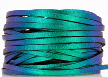 Load image into Gallery viewer, Kangaroo Leather Lace-DANECRAFT Custom Color-BLUE/GREEN COLOR-SHIFTING
