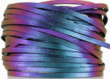 Load image into Gallery viewer, Kangaroo Leather Lace-DANECRAFT Custom Color-TURQUOISE/PINK/PURPLE COLOR-SHIFTING
