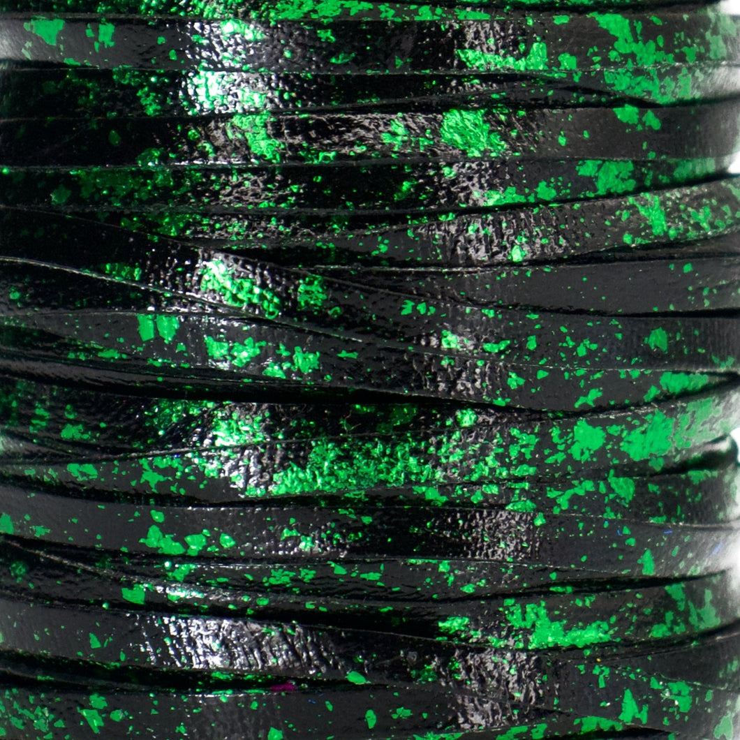 Kangaroo Leather Lace-DANECRAFT Custom Color-GREEN FLAKE