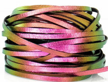 Load image into Gallery viewer, Kangaroo Leather Lace-DANECRAFT Custom Color-PINK/GREEN/GOLD COLOR-SHIFTING
