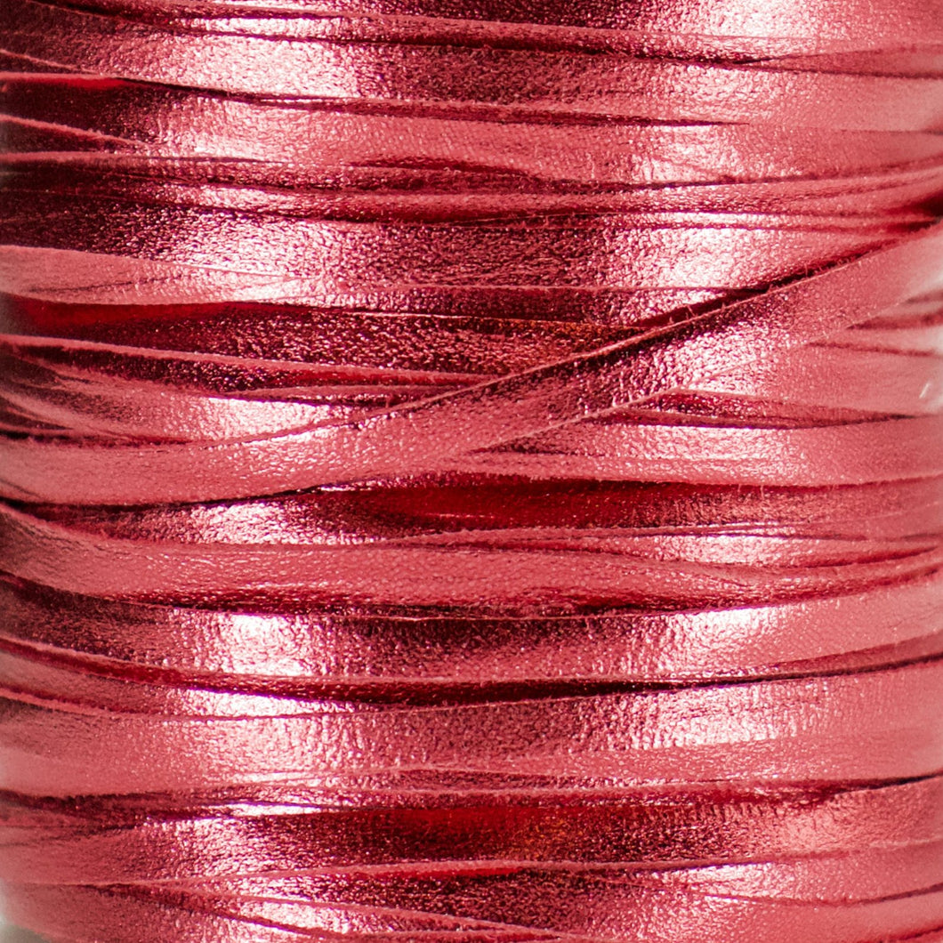 Kangaroo Leather Lace-BIRDSALL RASPBERRY METALLIC FOIL (NEW)