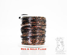 Load image into Gallery viewer, Kangaroo Leather Lace-DANECRAFT Custom Color-RED &amp; GOLD FLAKE
