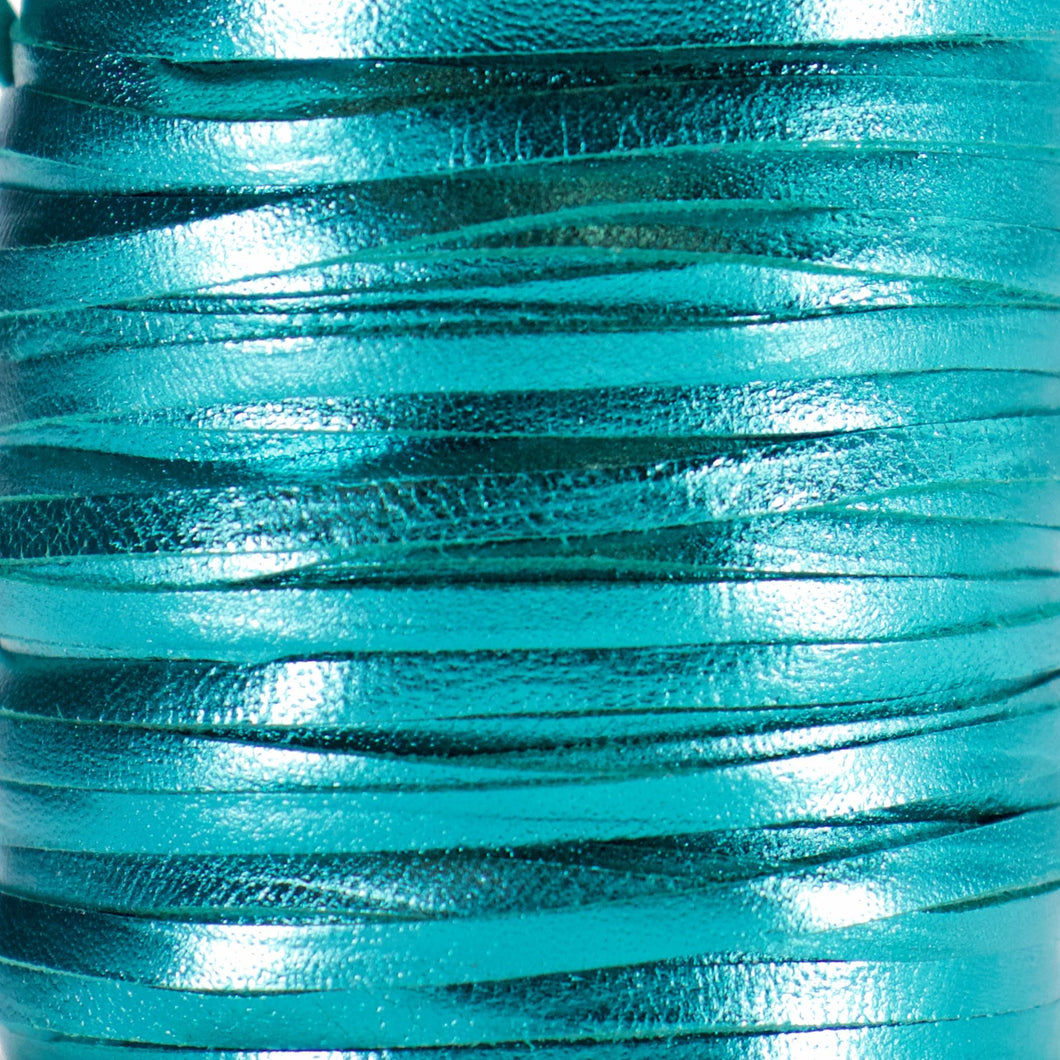 Kangaroo Leather Lace-BIRDSALL TURQUOISE METALLIC FOIL (NEW) PREORDER