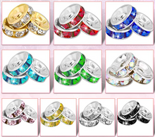 Load image into Gallery viewer, Rhinestone Spacers for Beadable Pens-10 colors to choose from. 2mm hole size
