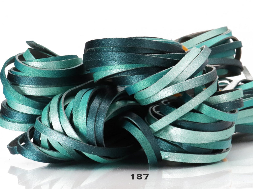 Kangaroo Leather Lace-Limited Edition Custom Color-TEAL OMBRE #187
