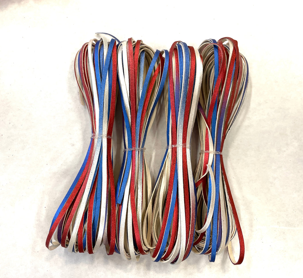 Kangaroo Leather Lace-Limited Edition Custom Color #107 Patriotic Ombre