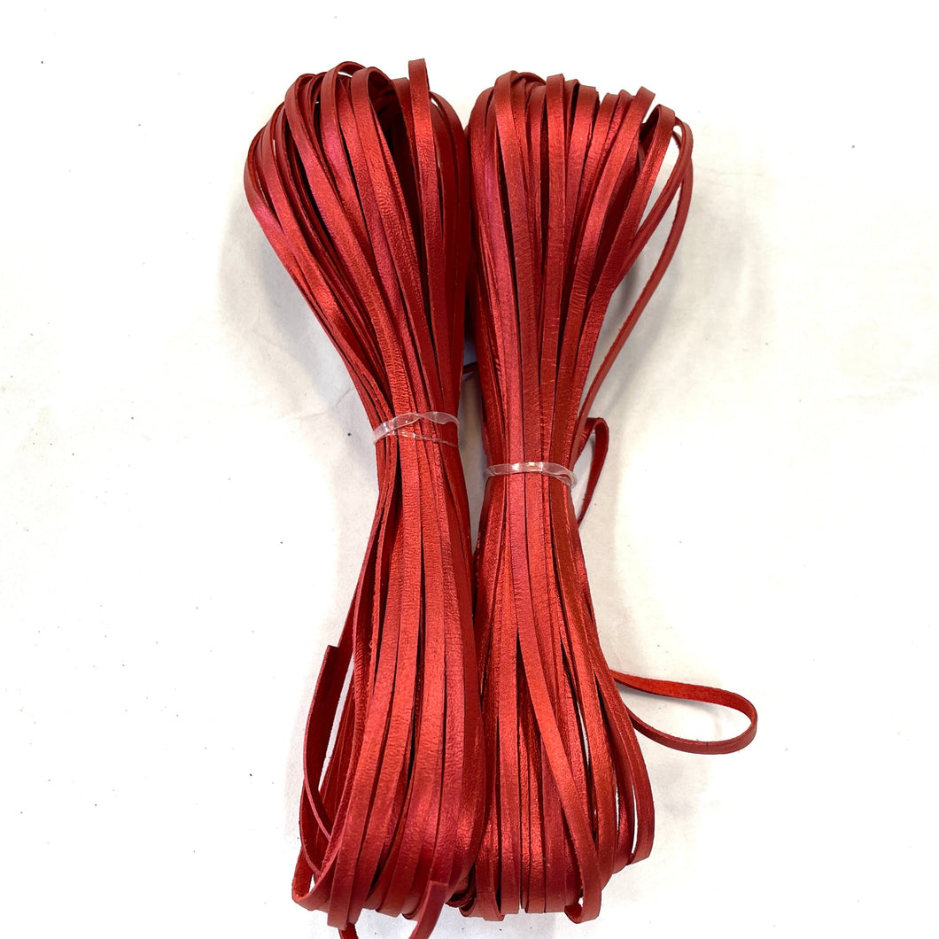 Kangaroo Leather Lace-Limited Edition DANECRAFT Custom Color-#101 Warm Red Metallic