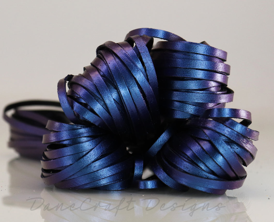 Kangaroo Leather Lace-Limited Edition Custom Color- BLUES/PURPLE Color Shifting 010922-61