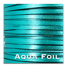 Load image into Gallery viewer, Kangaroo Leather Lace-PACKER AQUA FOIL (Discontinued limited supply)
